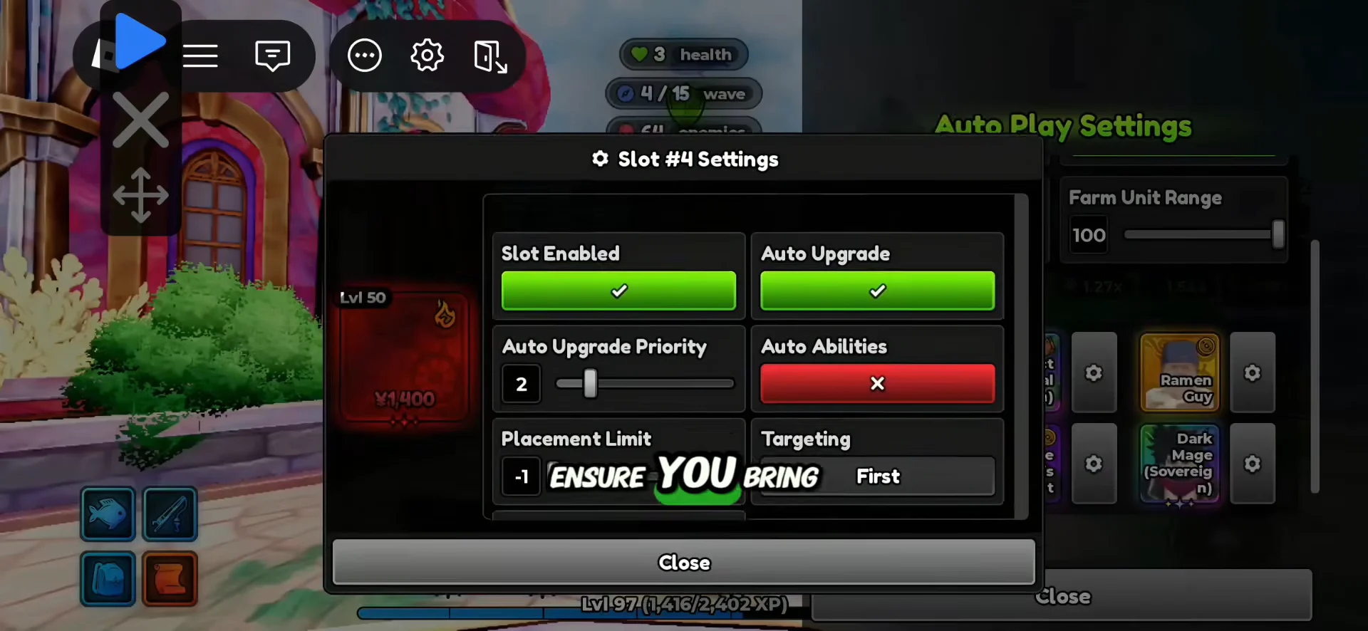 Slot #4 Itachi Settings