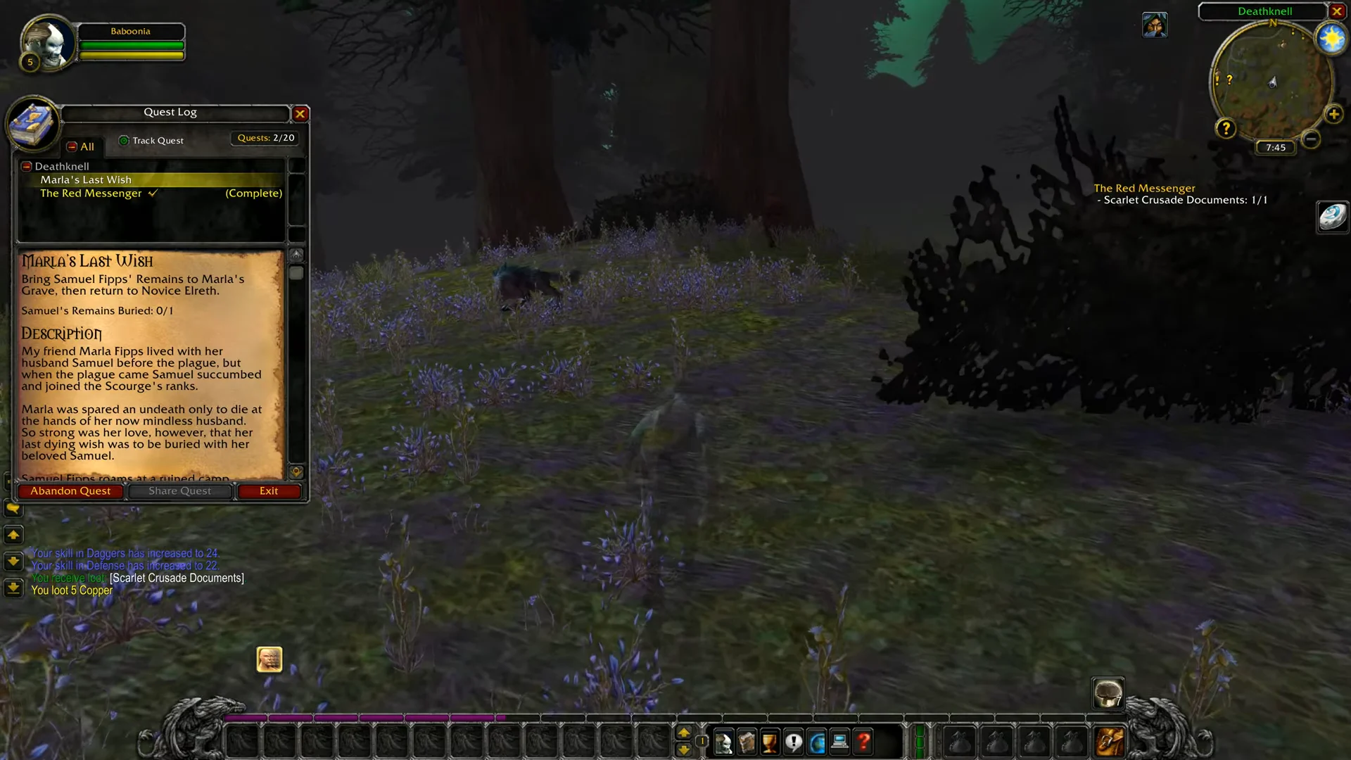 Reviewing Quest Log
