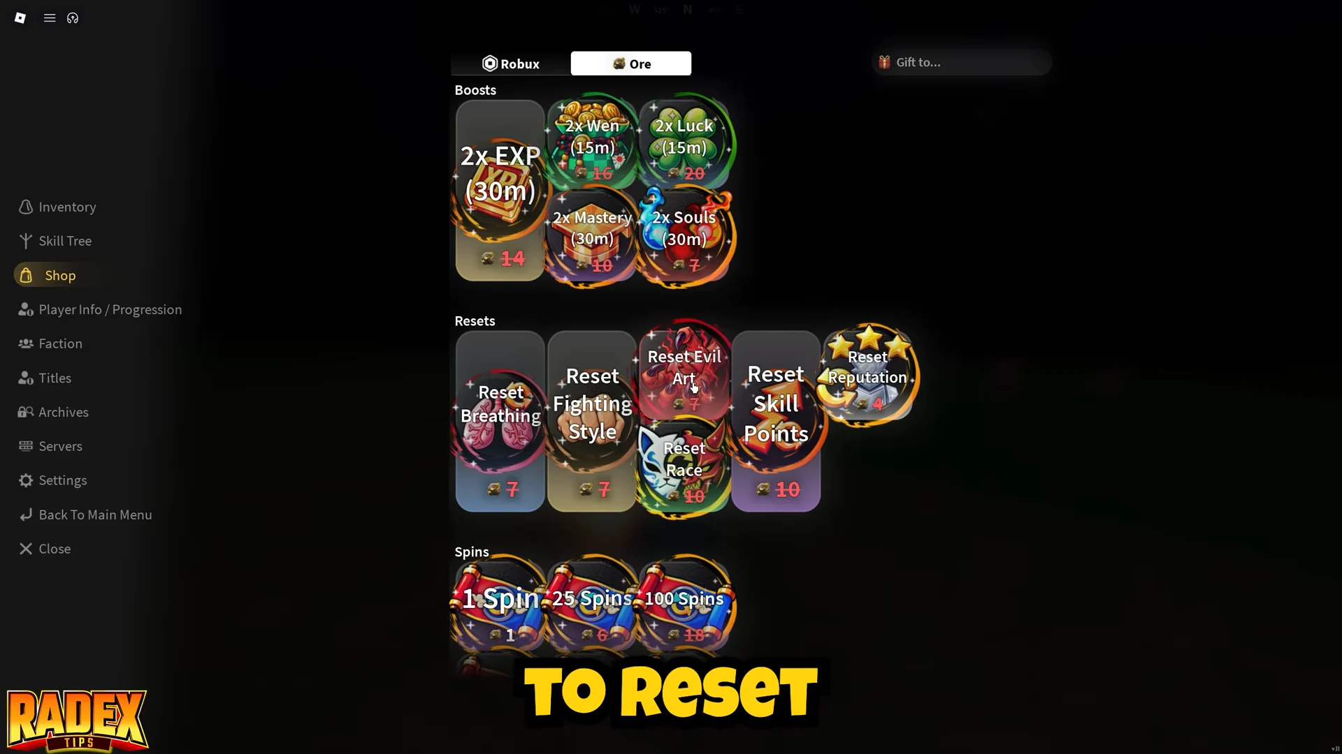 Reset Evil Art Payment Methods