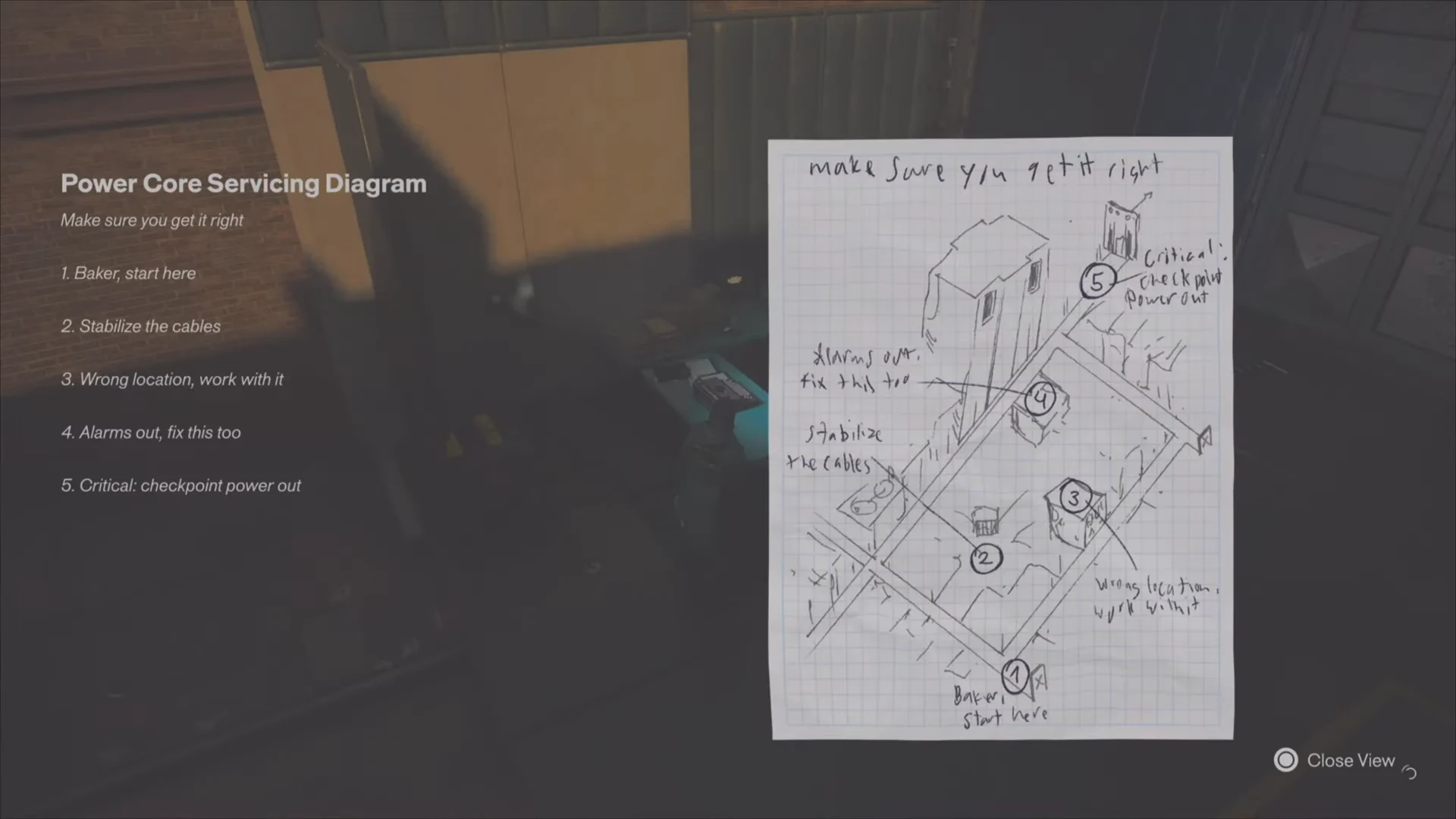 Inspect servicing diagram