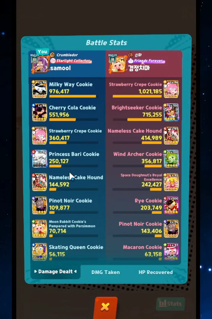 Arena Match 2 Battle Stats