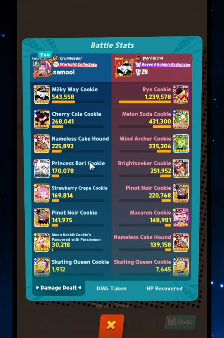 Arena Match 3 Battle Stats