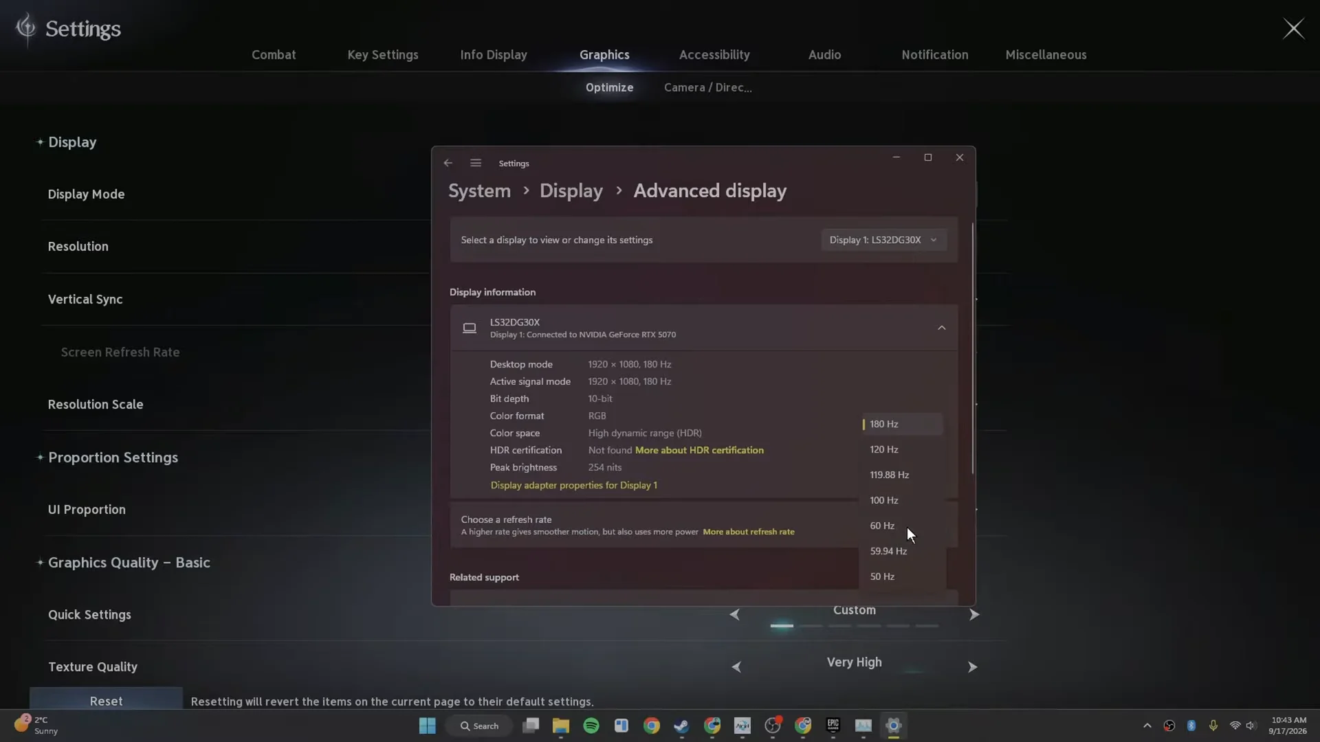 Adjusting Screen Refresh Rate