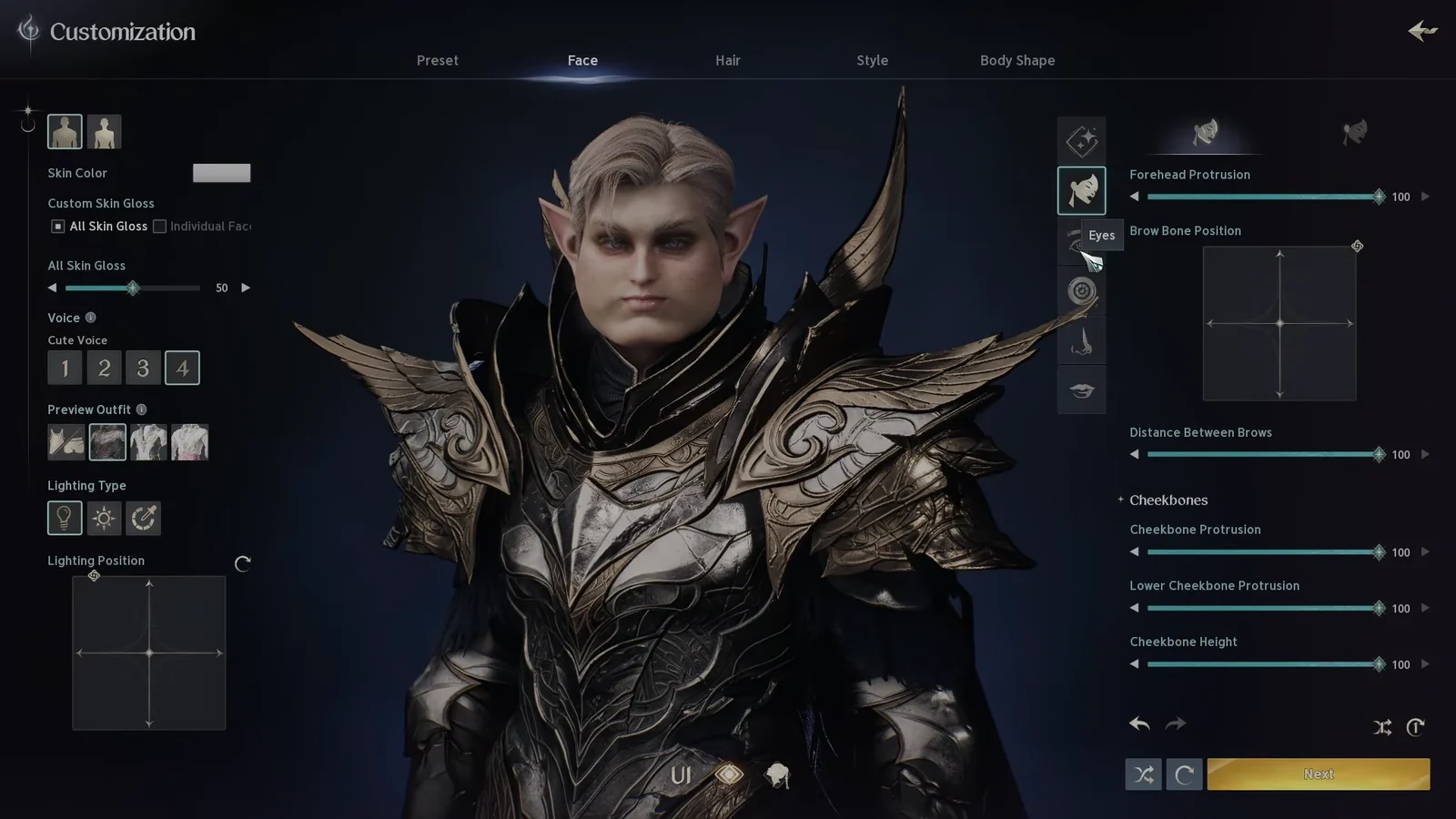 Face Customization: Eyes
