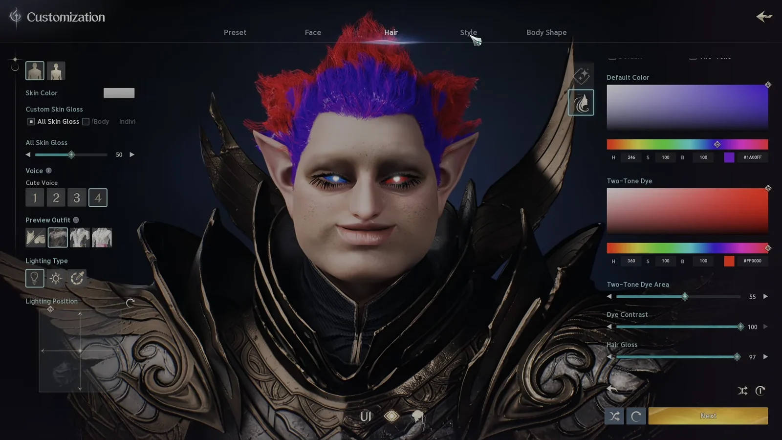Style Customization: Skin & Contour