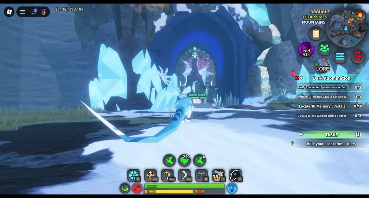 Entering the mountain cave