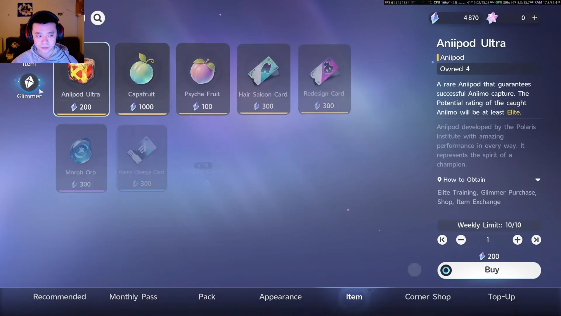 Navigating to the Glimmer Shop