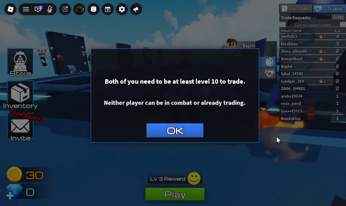Explaining level requirements