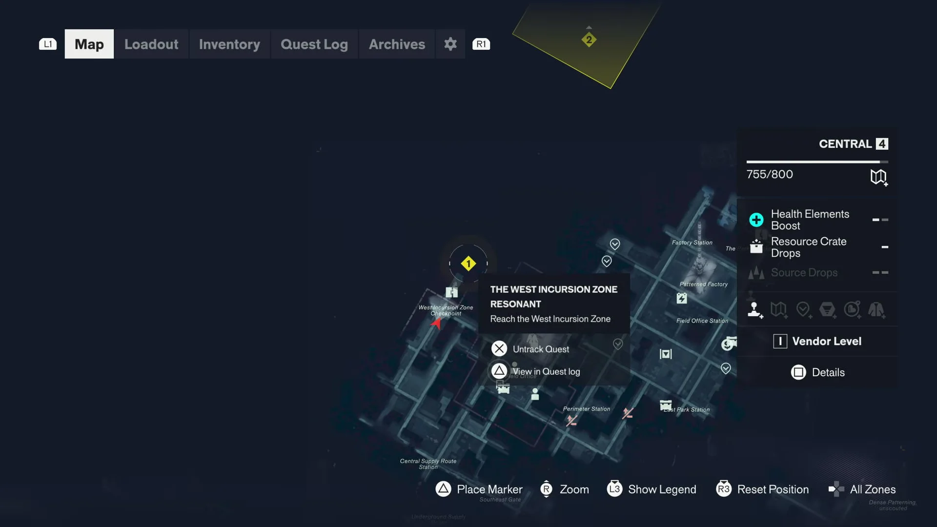 Central Map Navigation