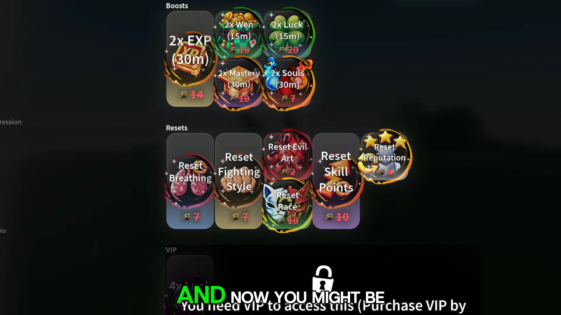 Shop Menu