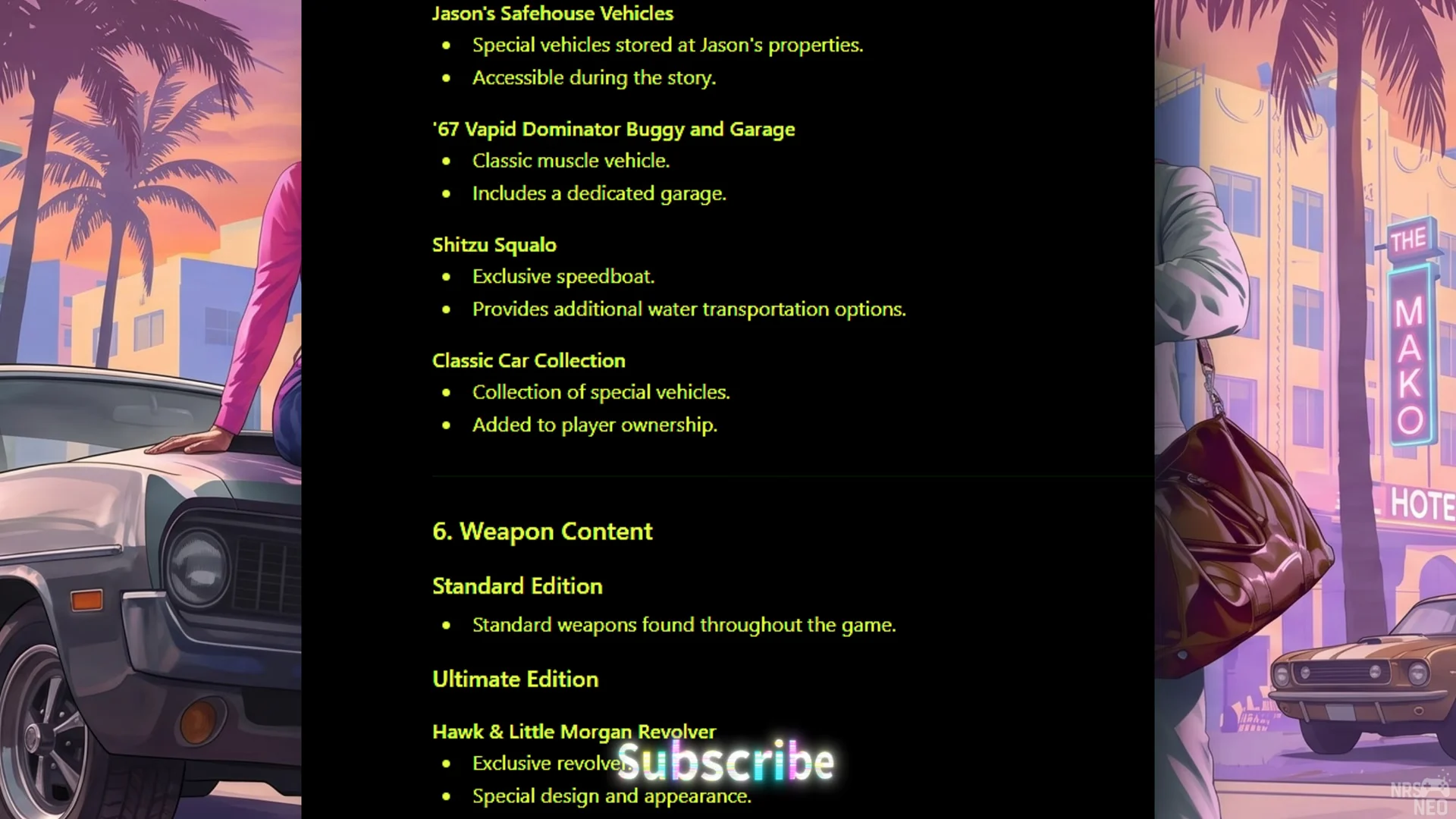 Vehicle Additions & Weapon Content