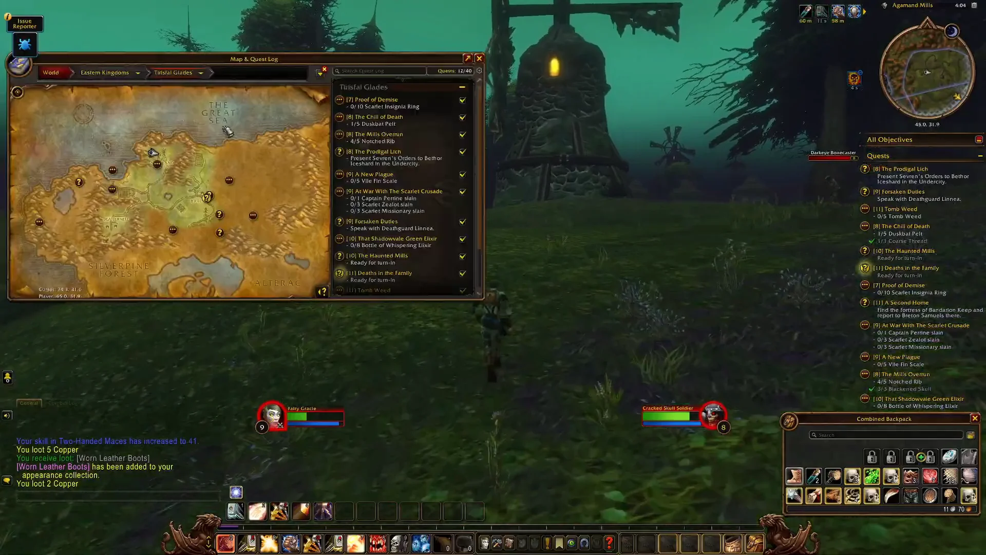 Defeating and looting Tormented Spirit