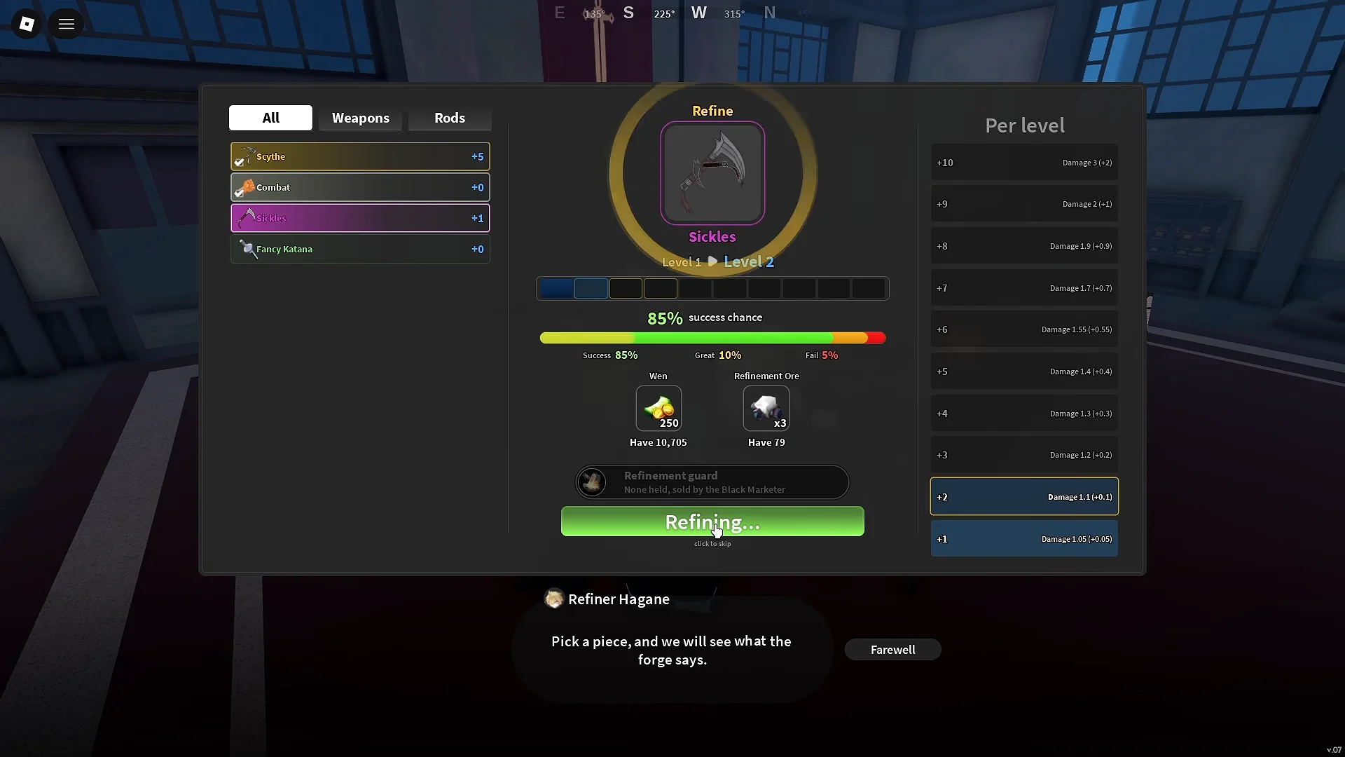 Reinforcing with Refiner Hagane