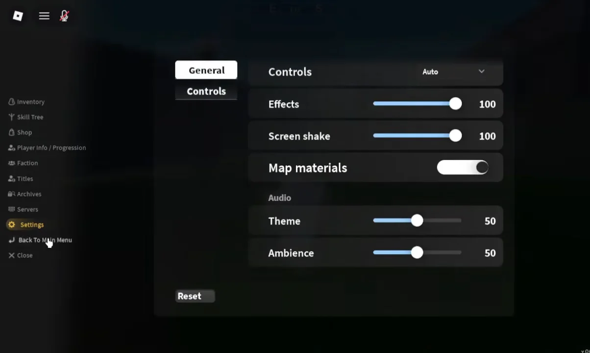 Resetting and Returning to Gameplay
