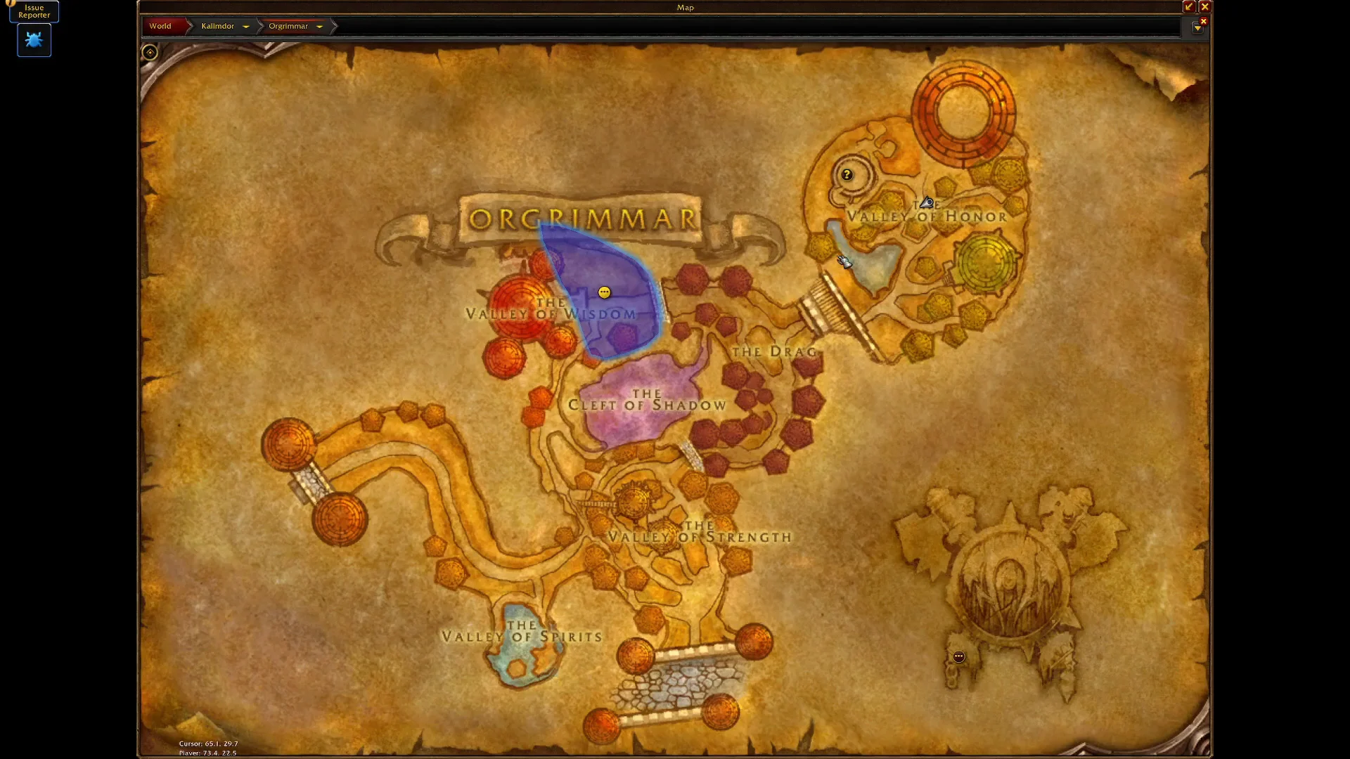 Route Through Valley of Honor