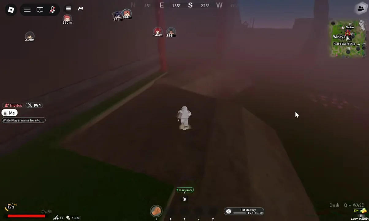 Navigating to shrine
