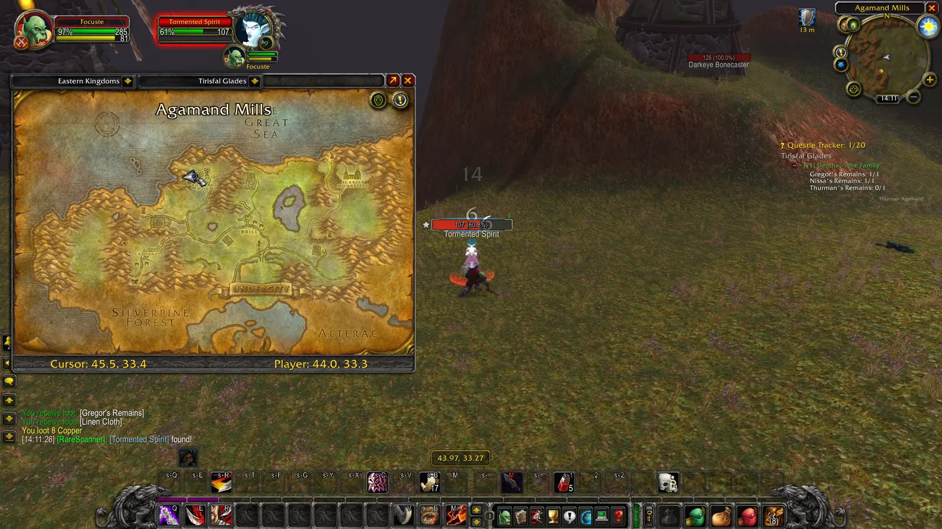 Checking Map and Targeting Tormented Spirit