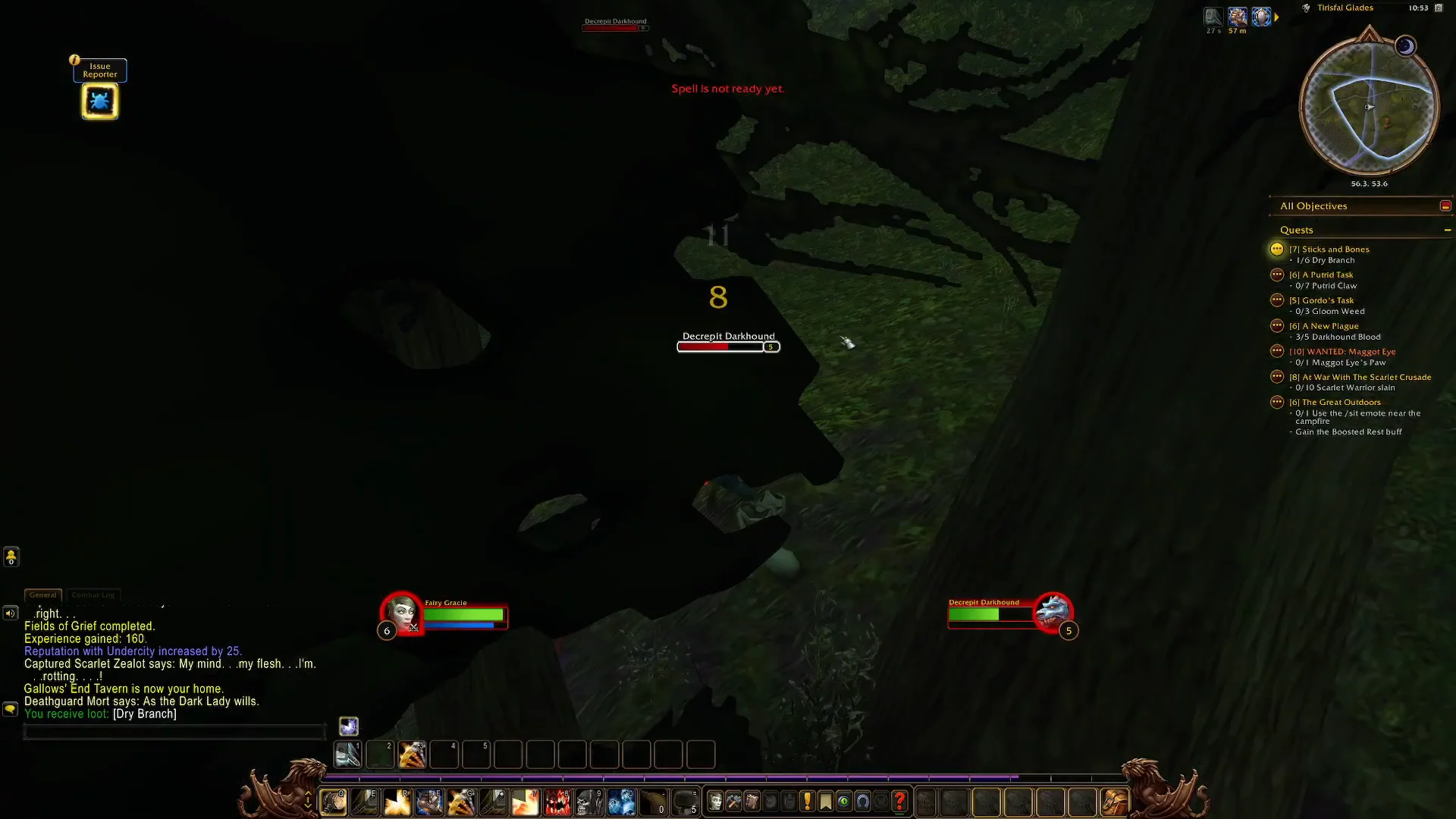 Combat with Decrepit Darkhound