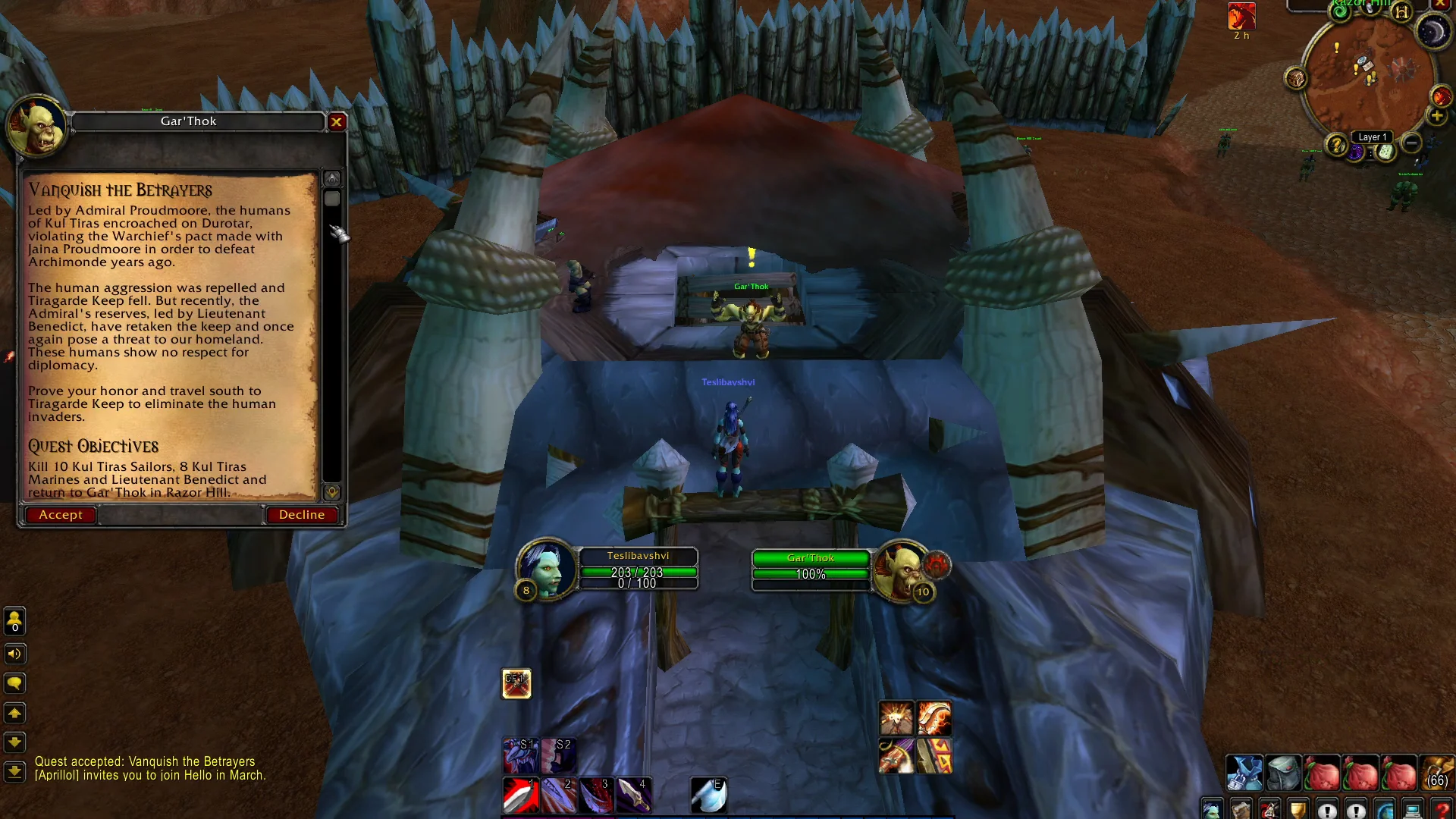 Accepting Quest Vanquish the Betrayers