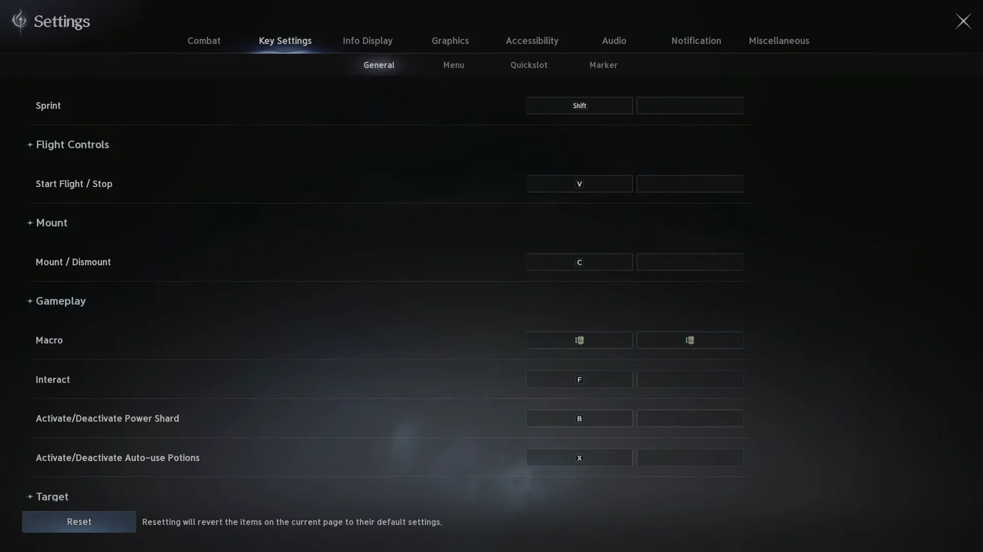 Macro Keybinding Settings
