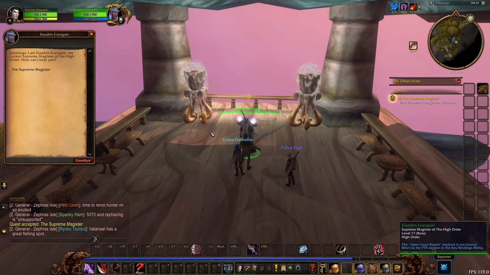 Turning in the quest
