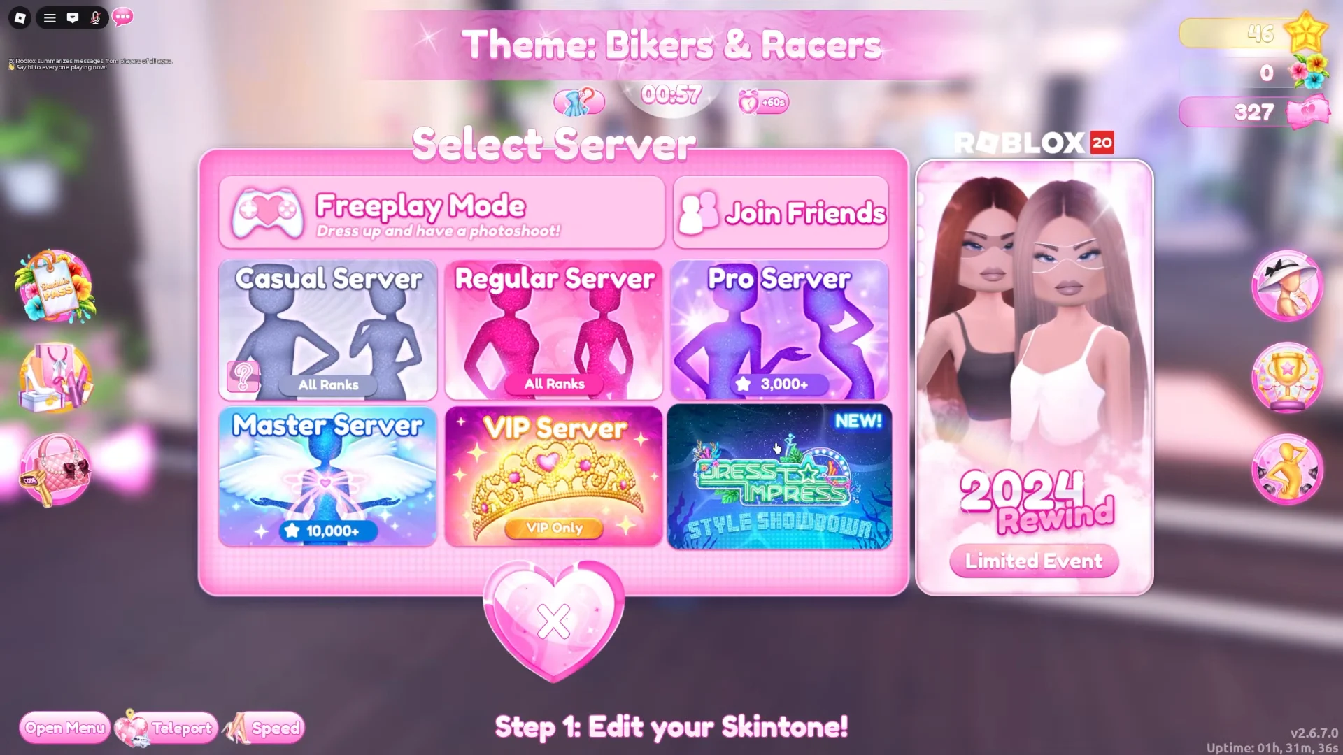 Selecting 2024 Rewind Server