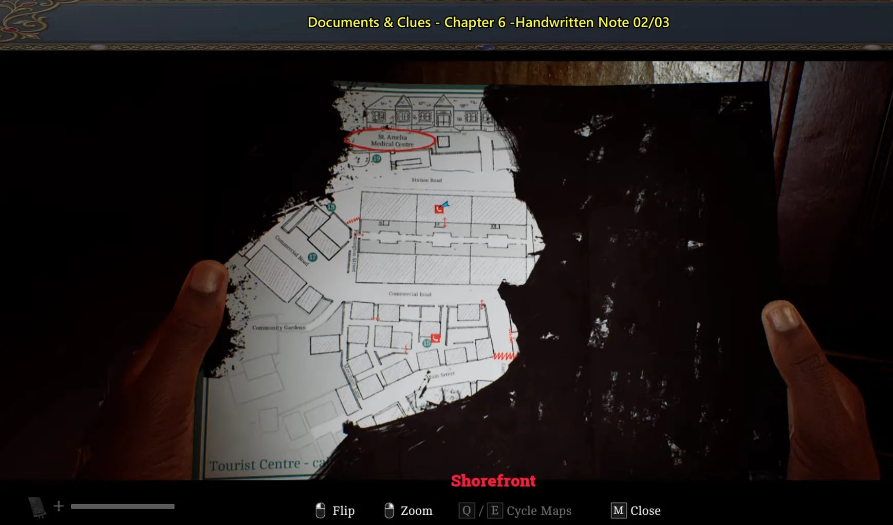 Map Check: Handwritten Note