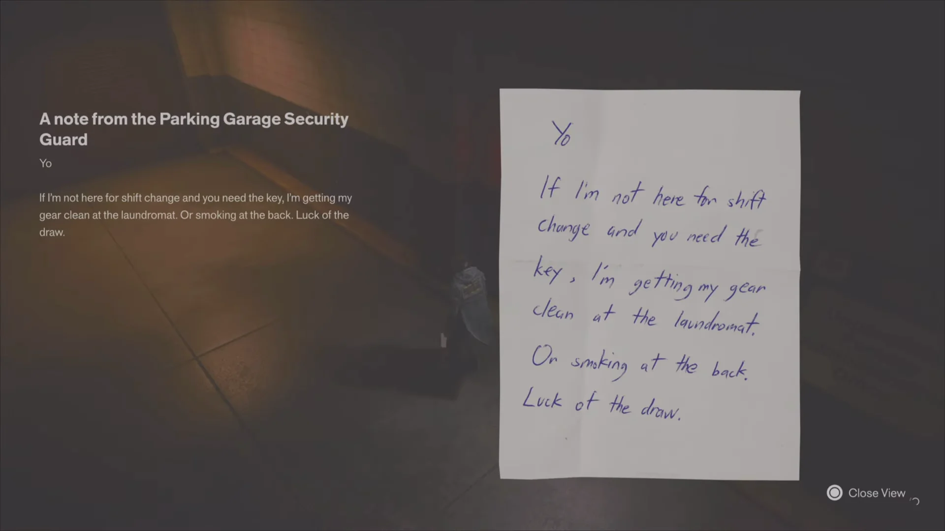 Parking Garage Security Note