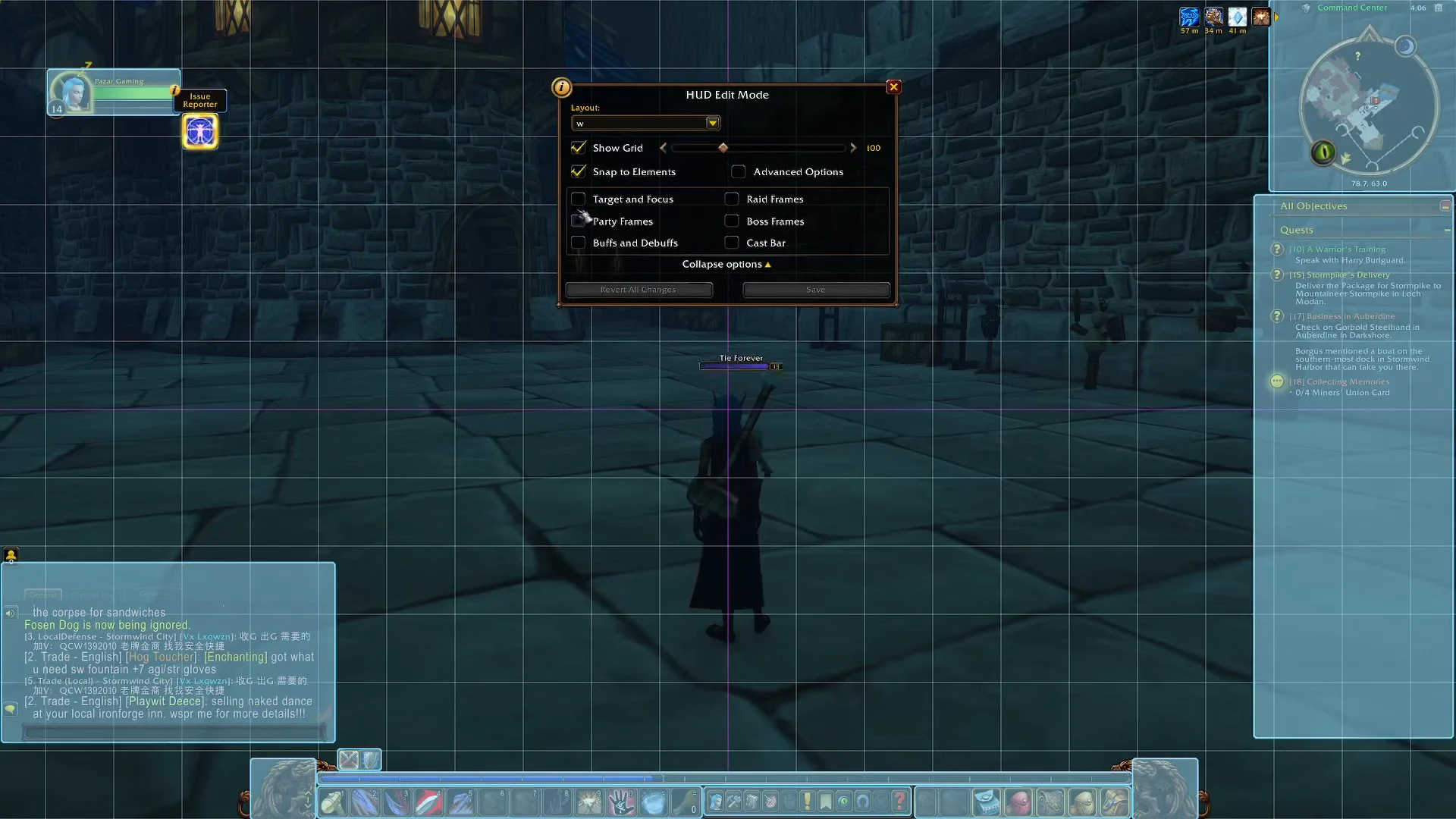 Accessing HUD Edit Mode