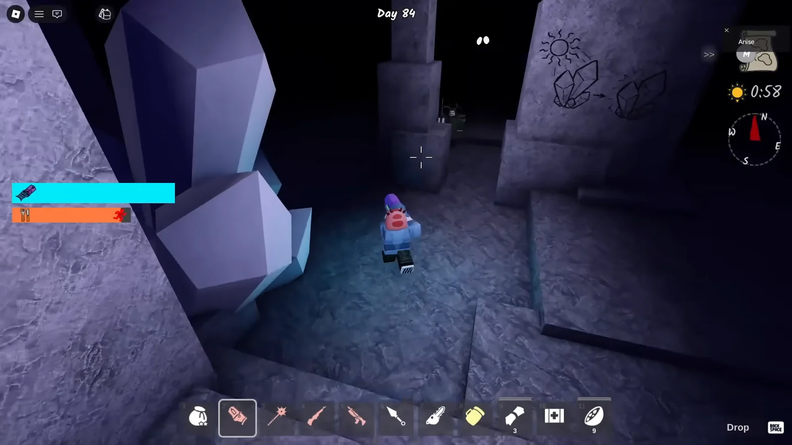 Cave exploration and cavern boss navigation