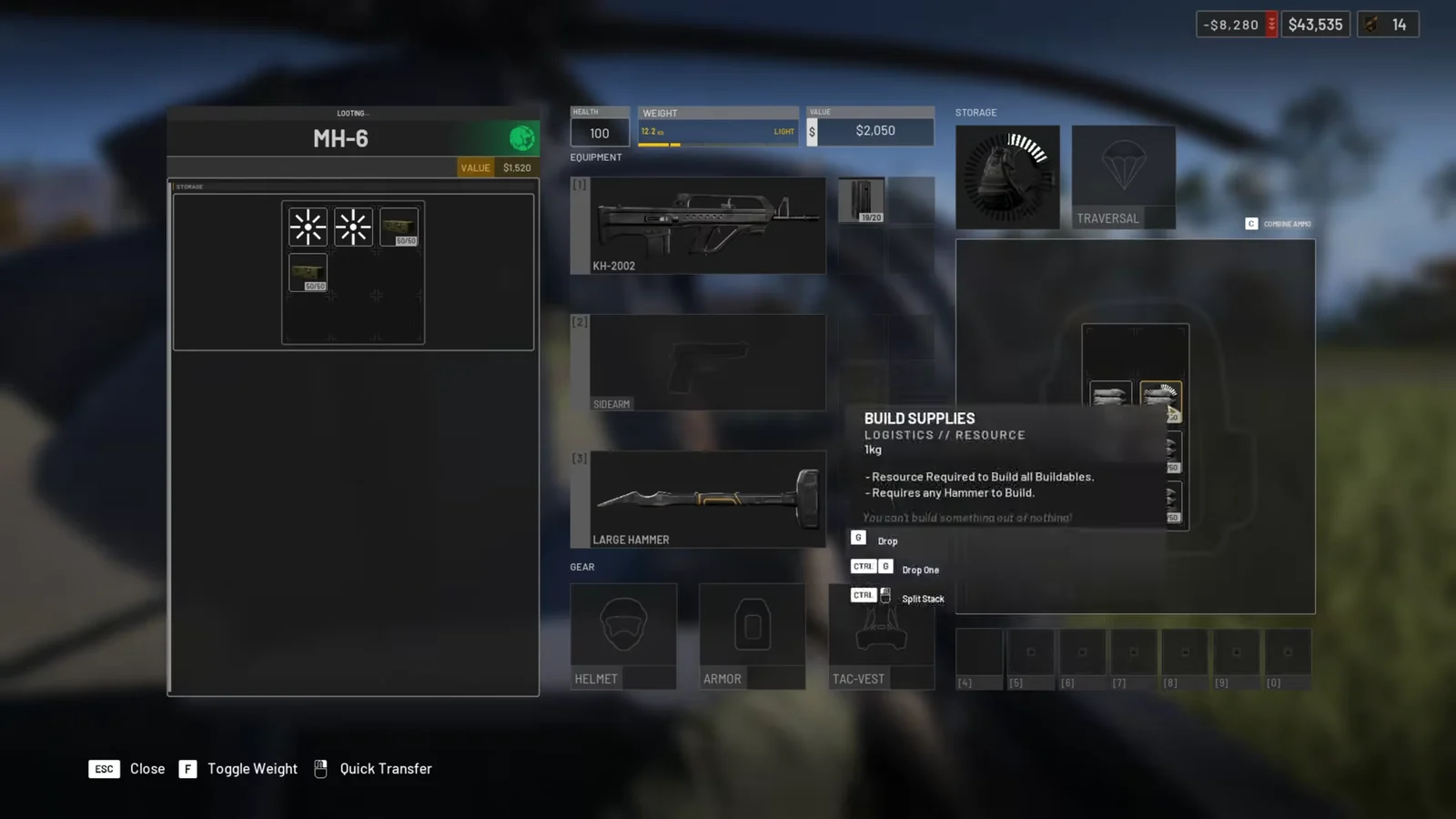 Loading Chopper Inventory and Buying FOB