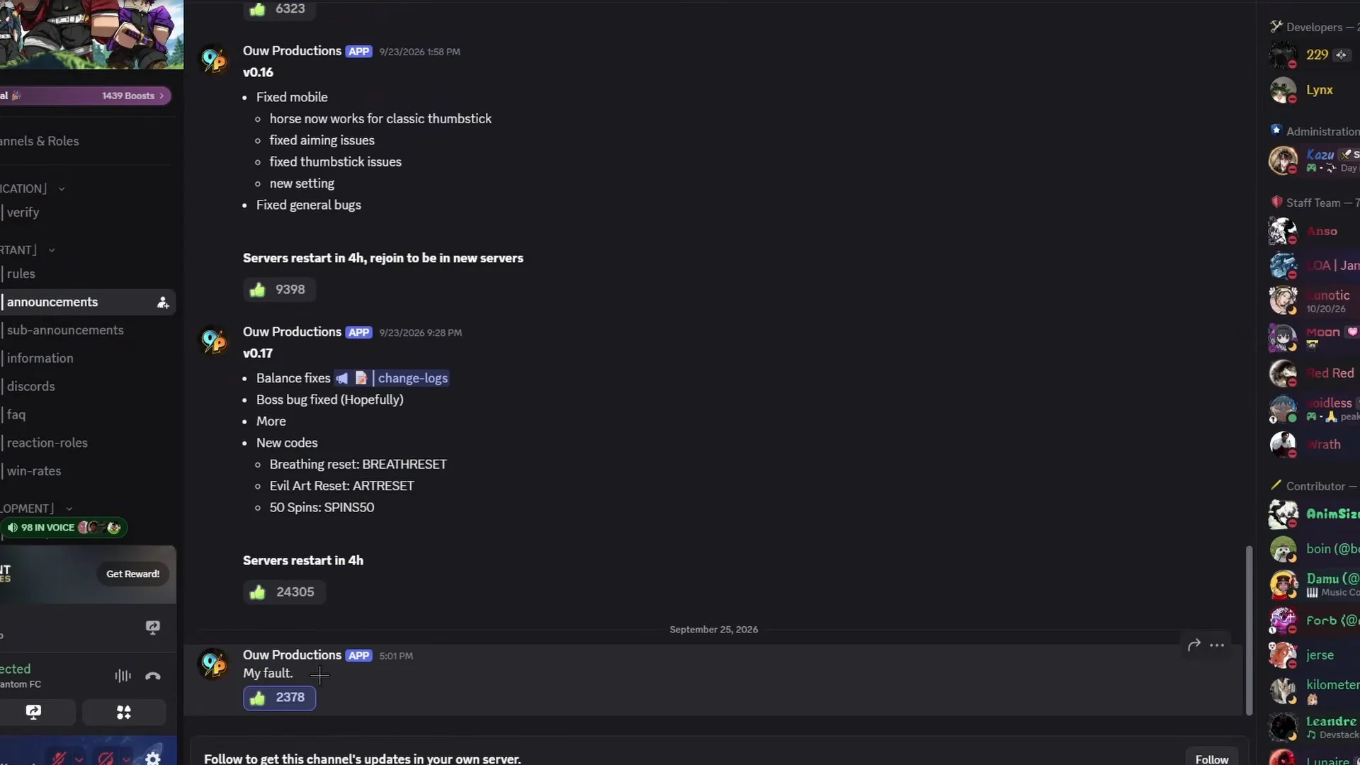 Checking Discord Announcements