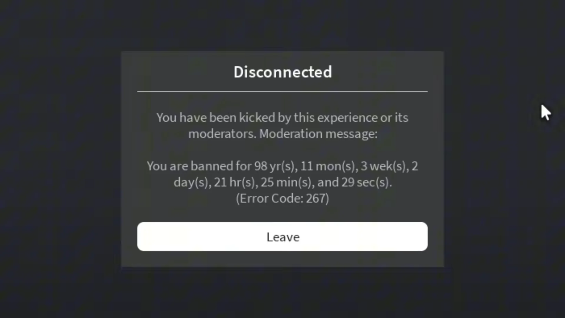 Permanent ban notification