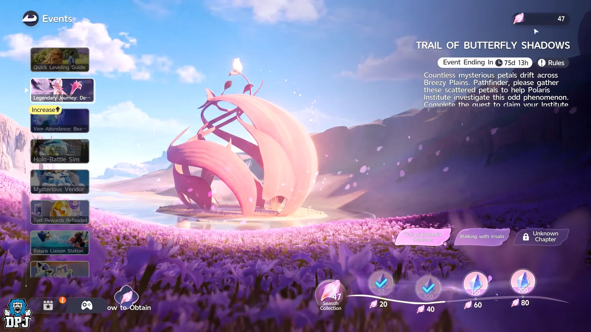 Menu Navigation to Legendary Journey