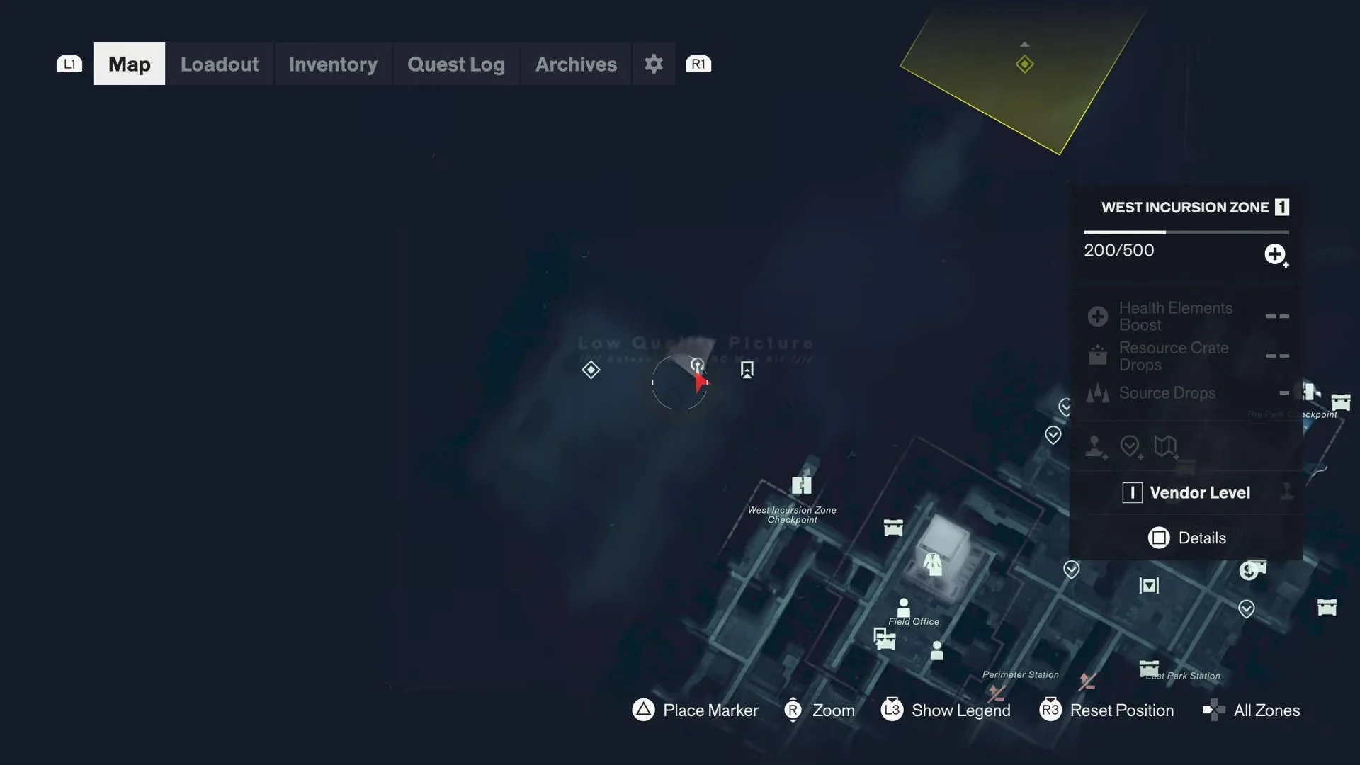 In-game map display