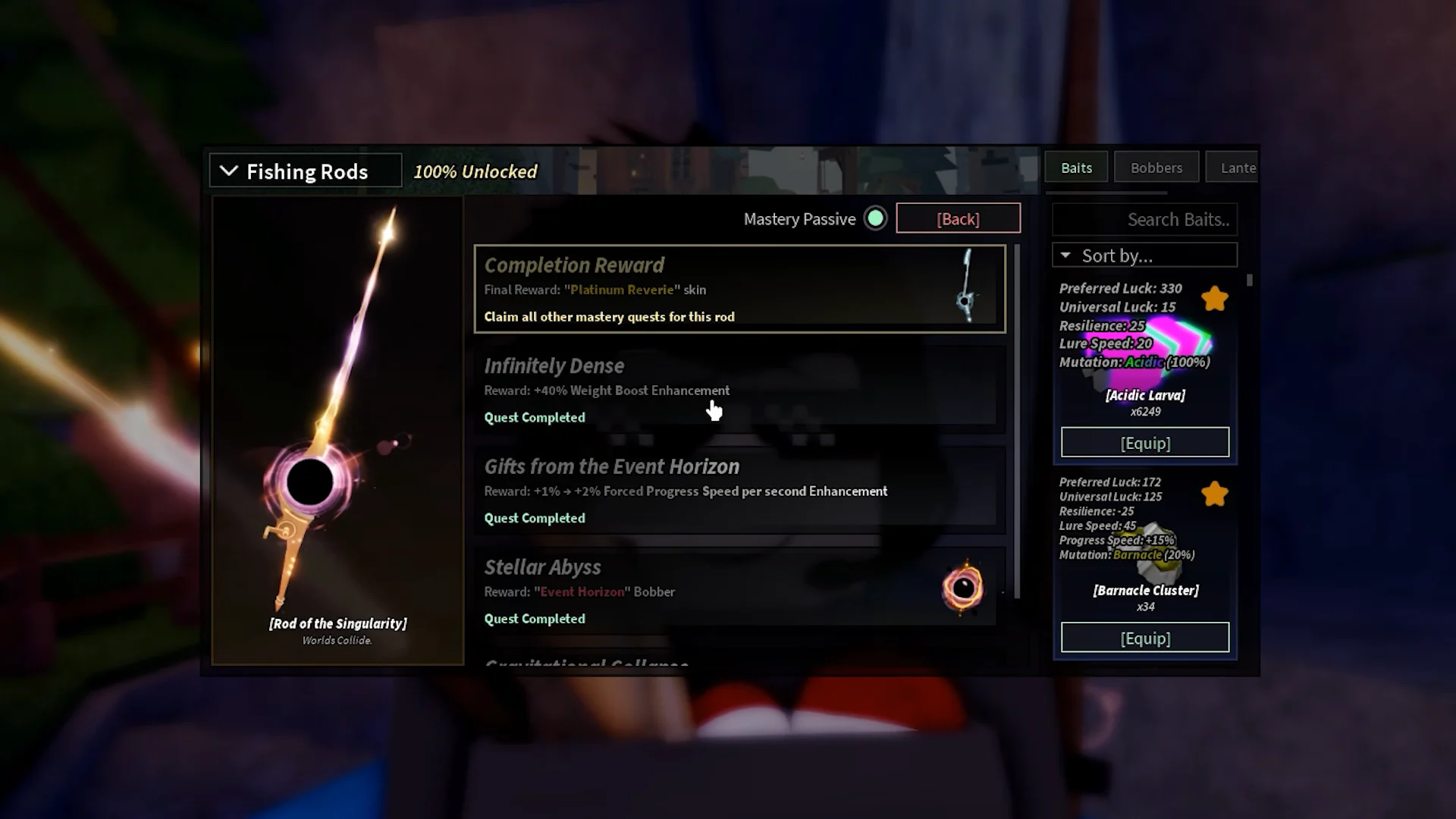 Mastery Passives Inspection