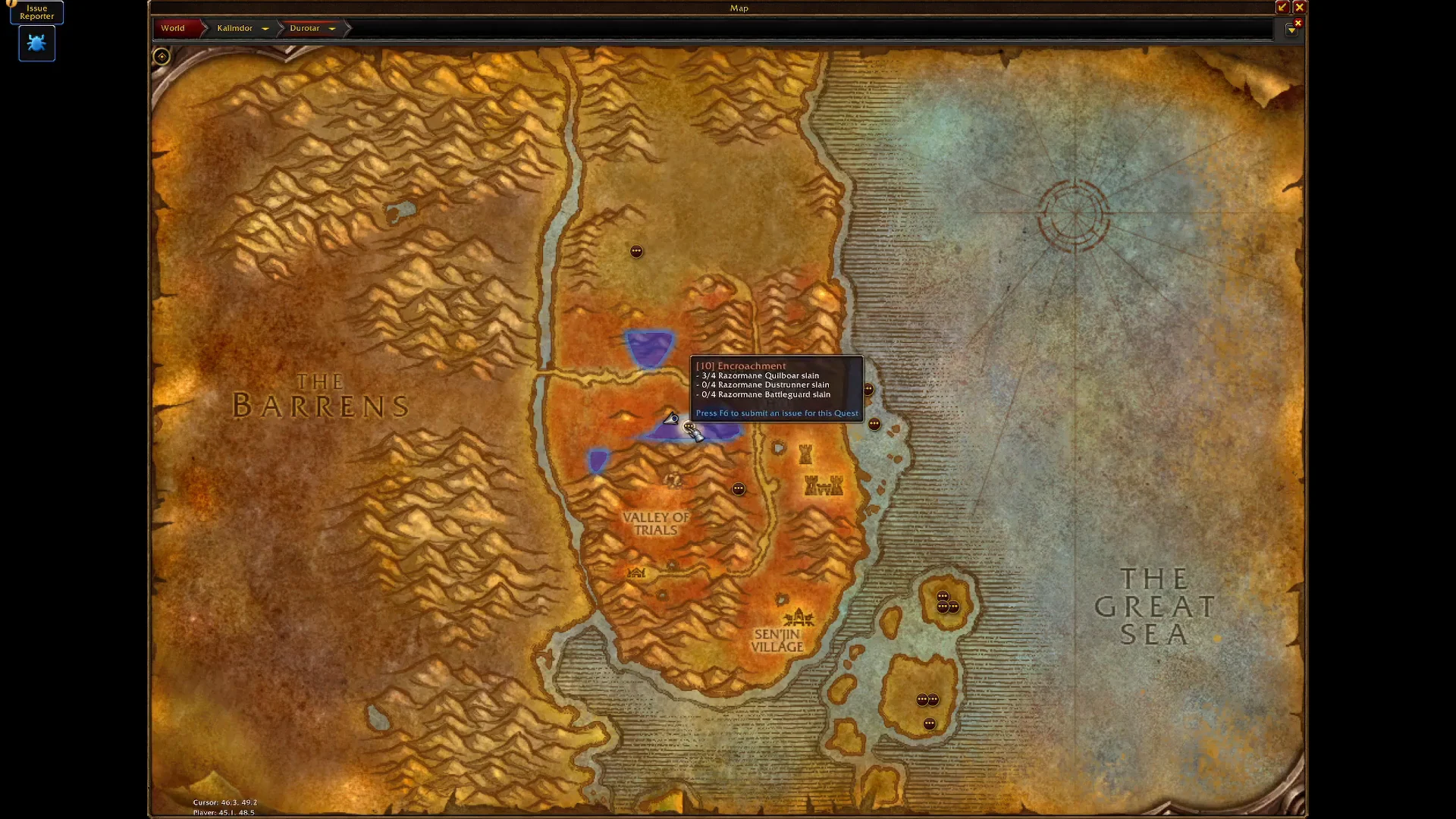 Durotar Map Overview