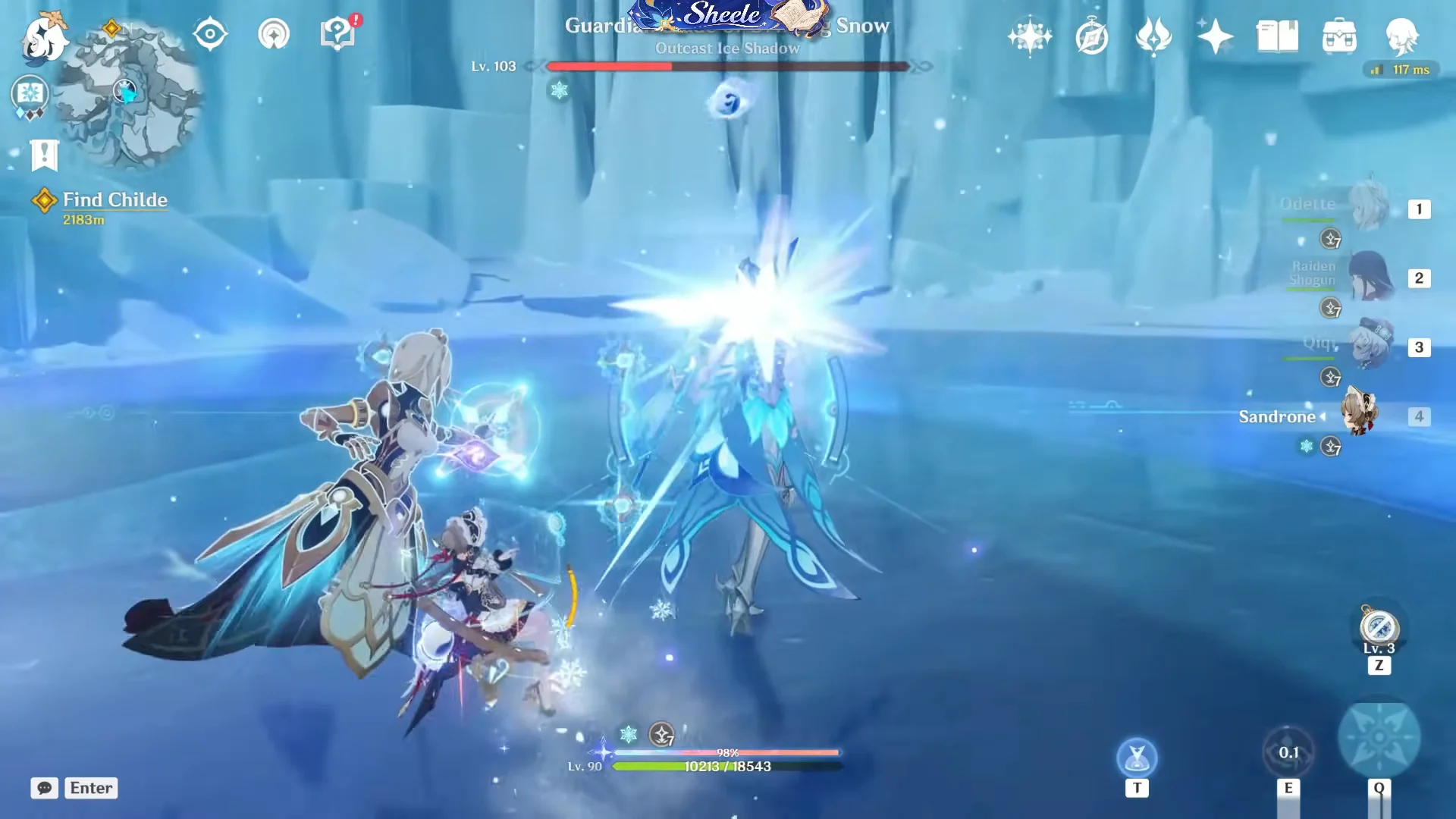 Defeating Guardian Blade of Drifting Snow