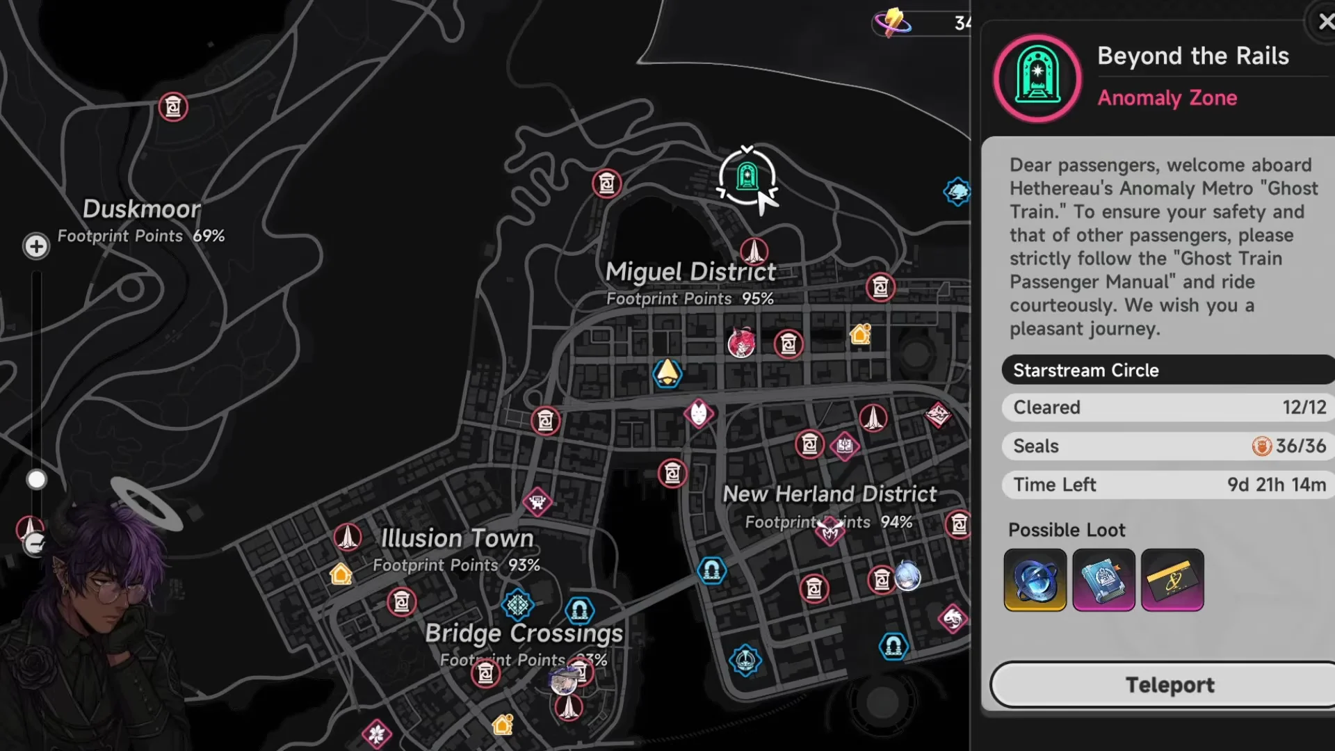 Beyond the Rails Map Screen