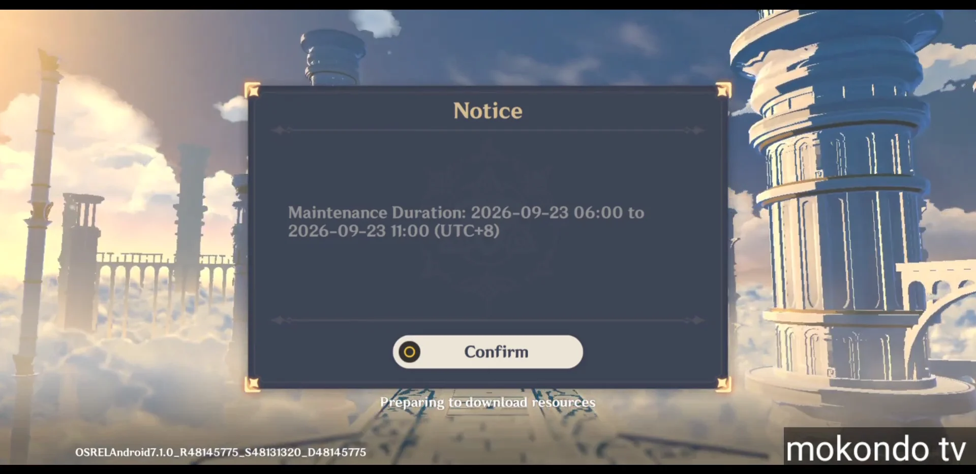 Maintenance notice