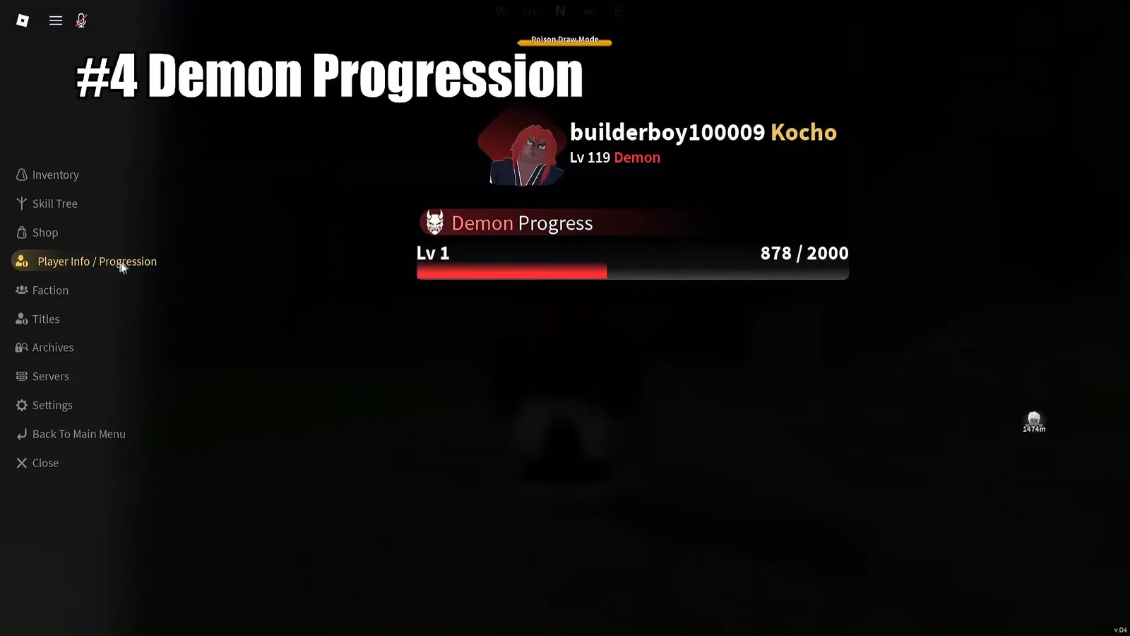 Demon Progression Menu