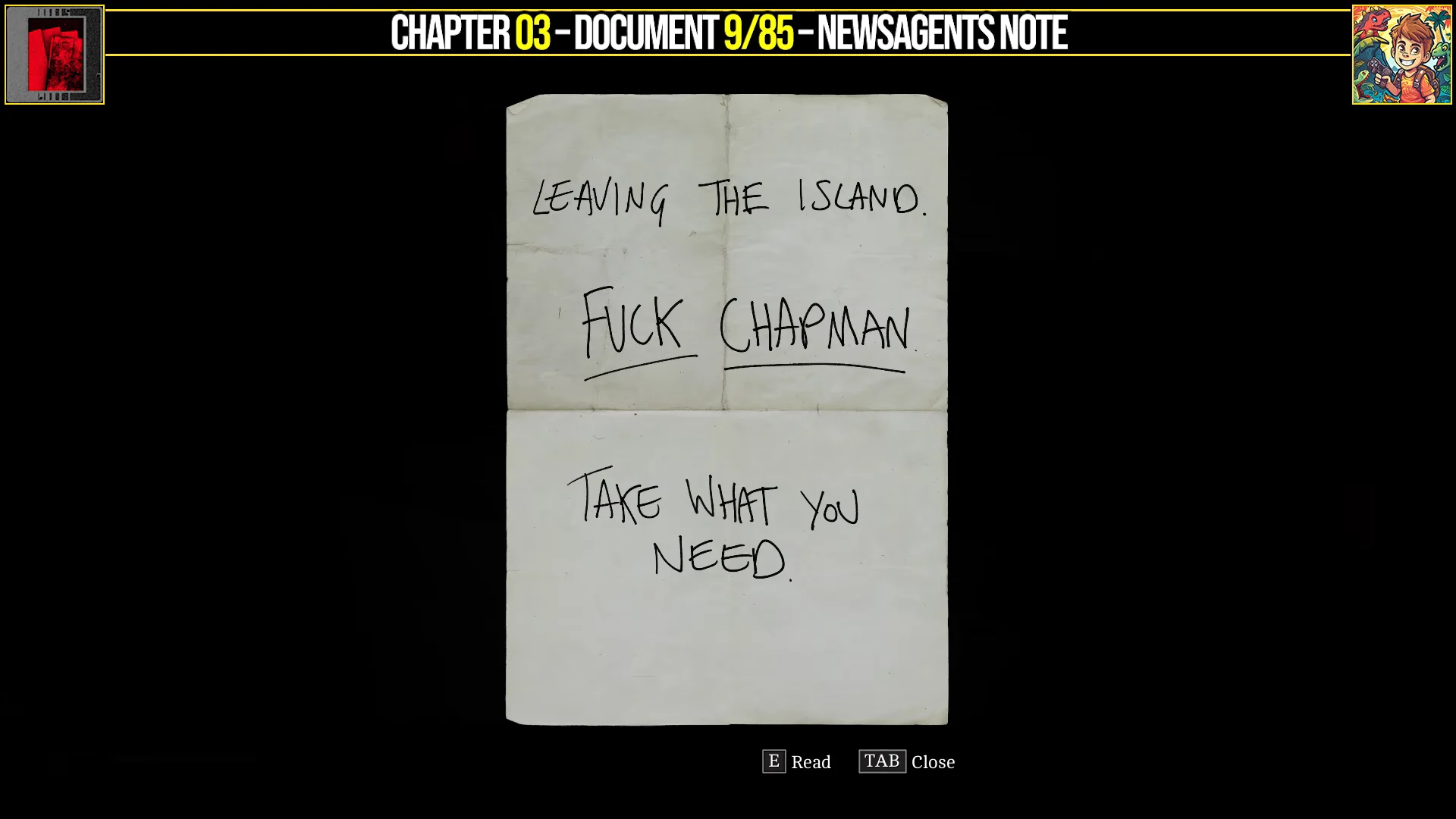 Document 9/85 (Newsagents Note)