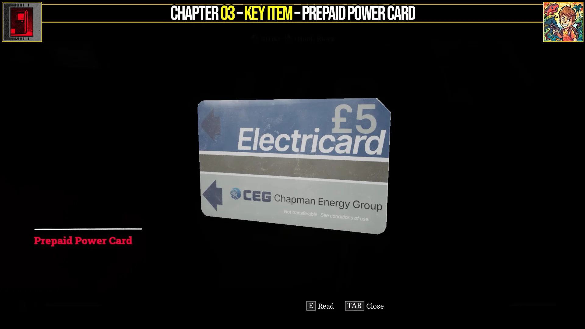 Key Item: Prepaid Power Card