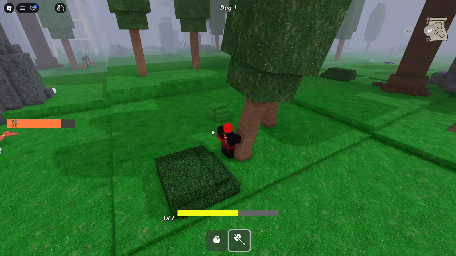 Day 1: Leveling Axe & Bed Crafting