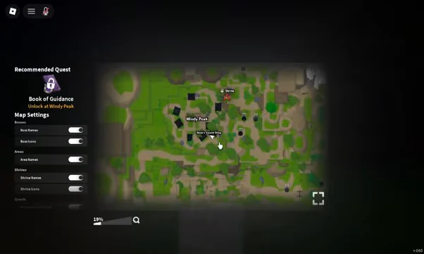 Reviewing sword shop location on map