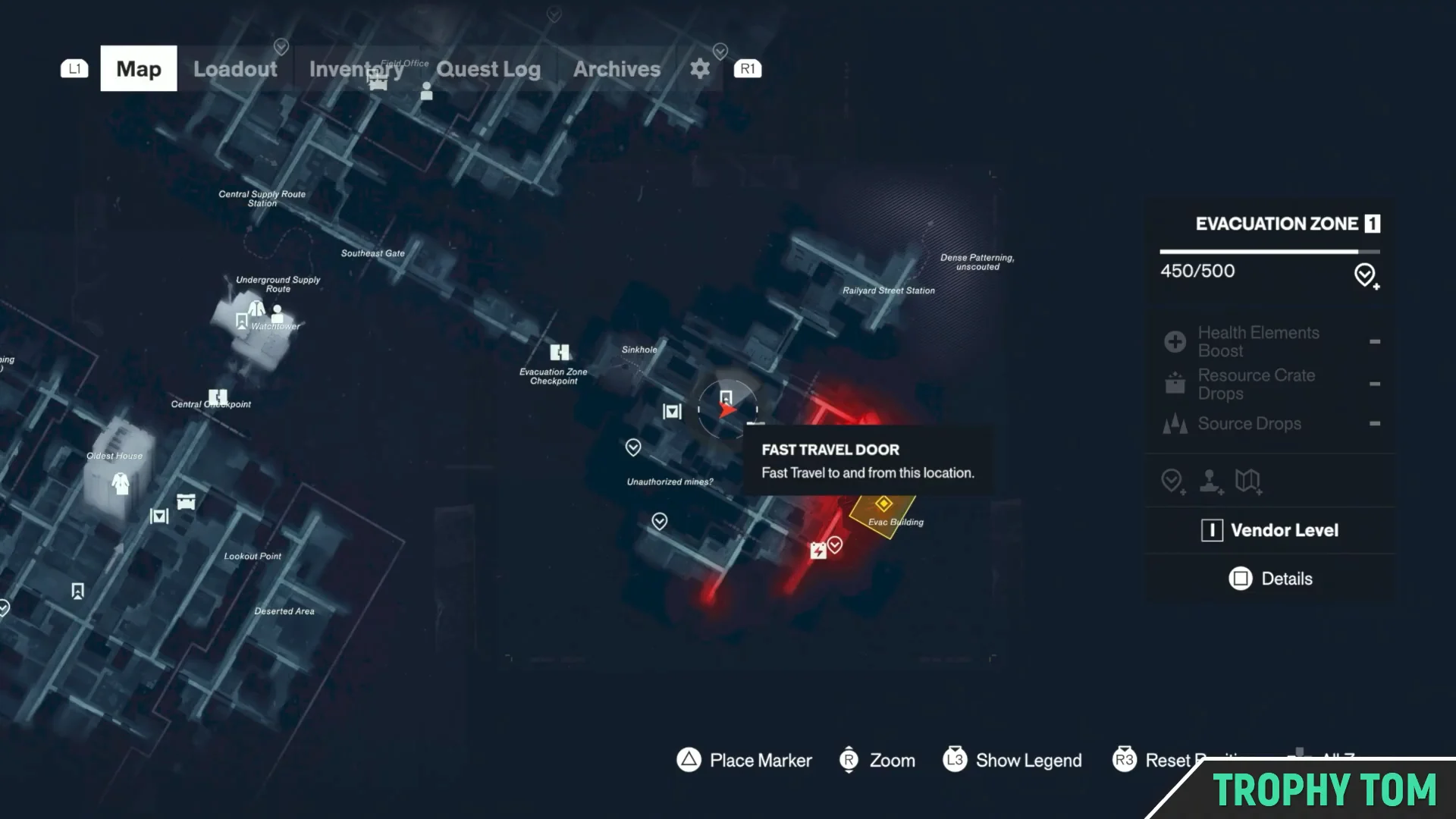 Evacuation Zone Map Unlock
