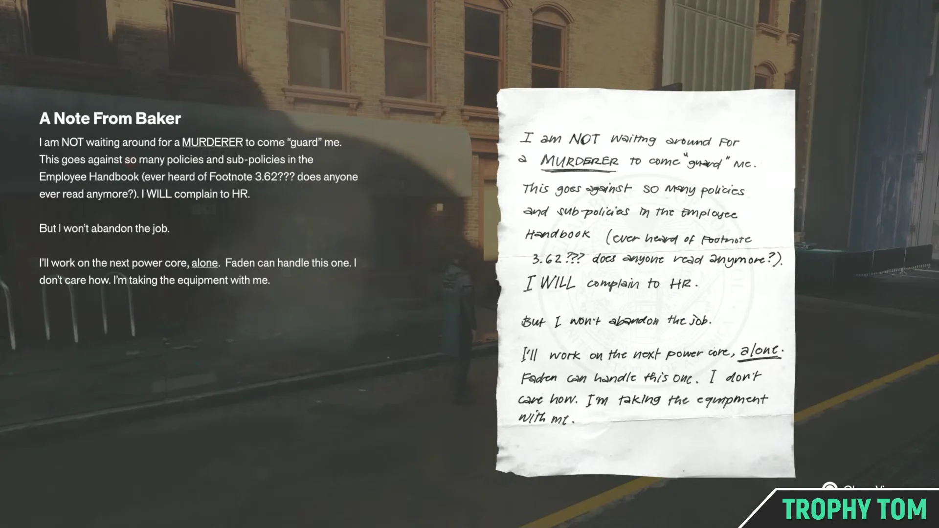 Note From Baker