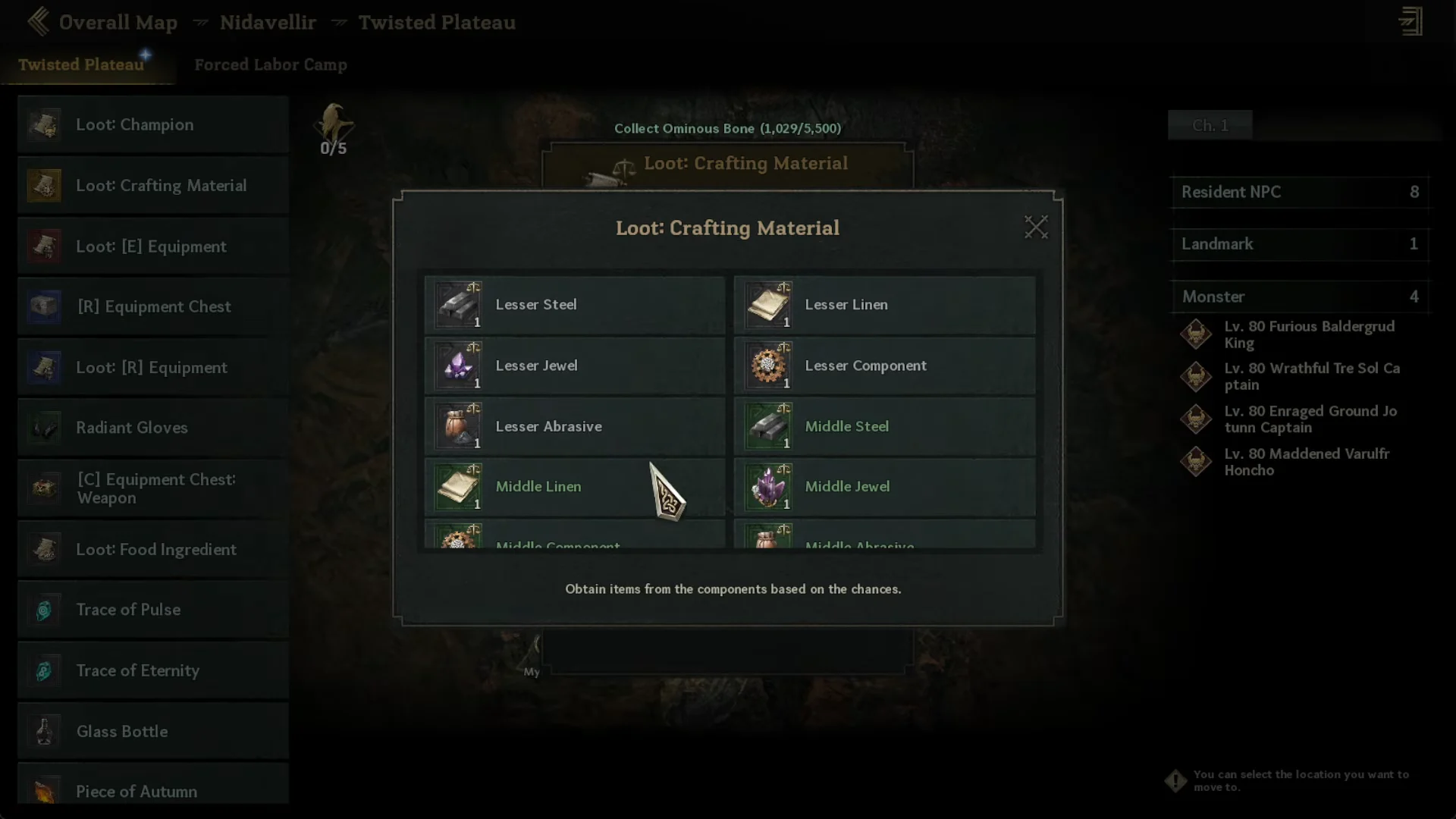 Twisted Plateau Map & Loot Tables