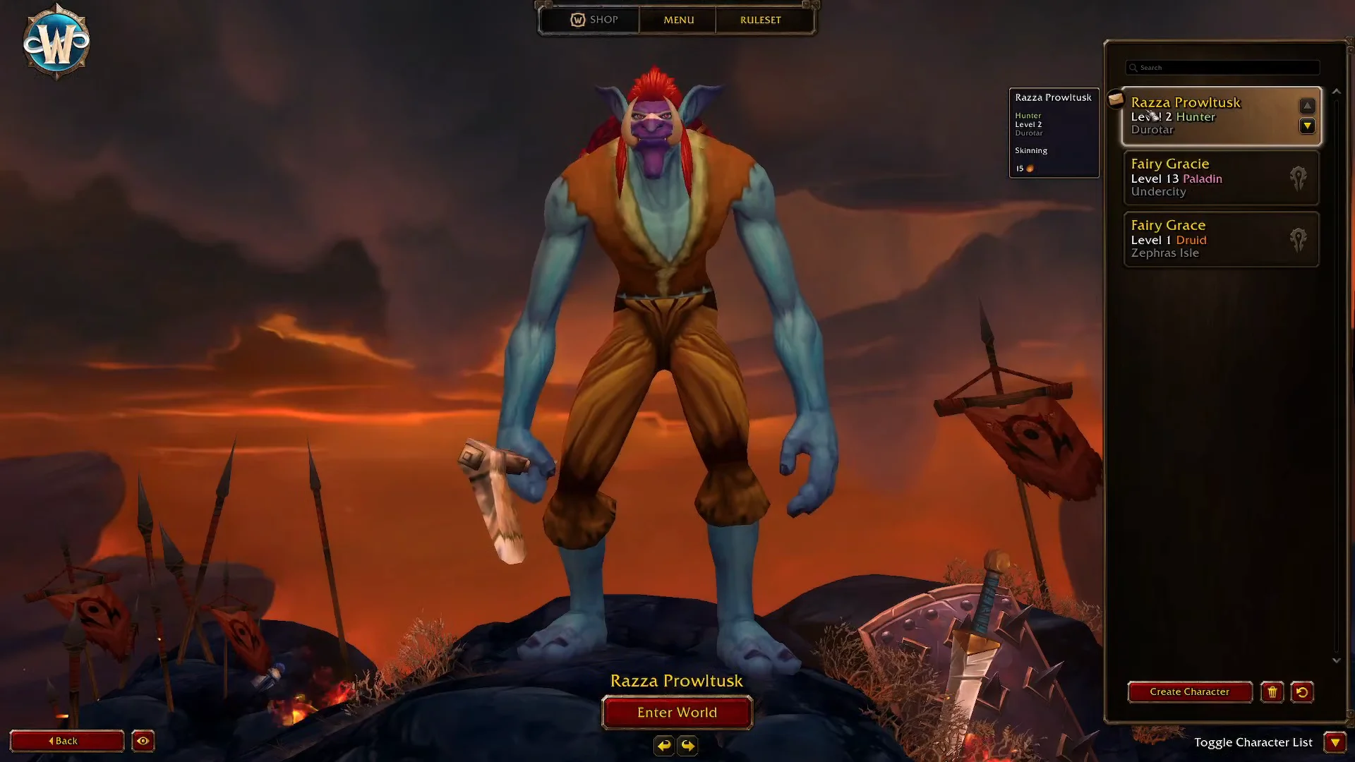 Character Selection Screen
