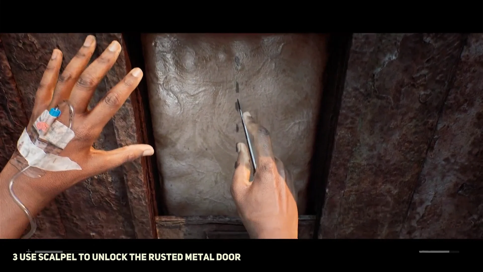Cutting open and unlocking rusted door